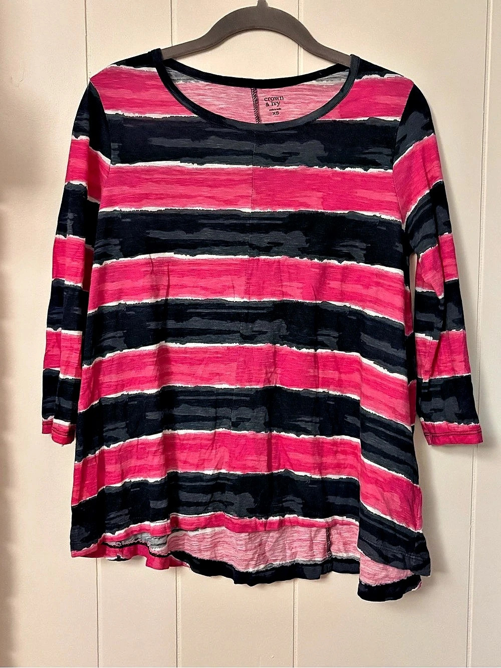 Crown & Ivy Striped Cotton Tunic Size XS Like New